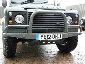 Defender Front Bumper with 'A' Bar & Winch Mount - Galvanised Black-0
